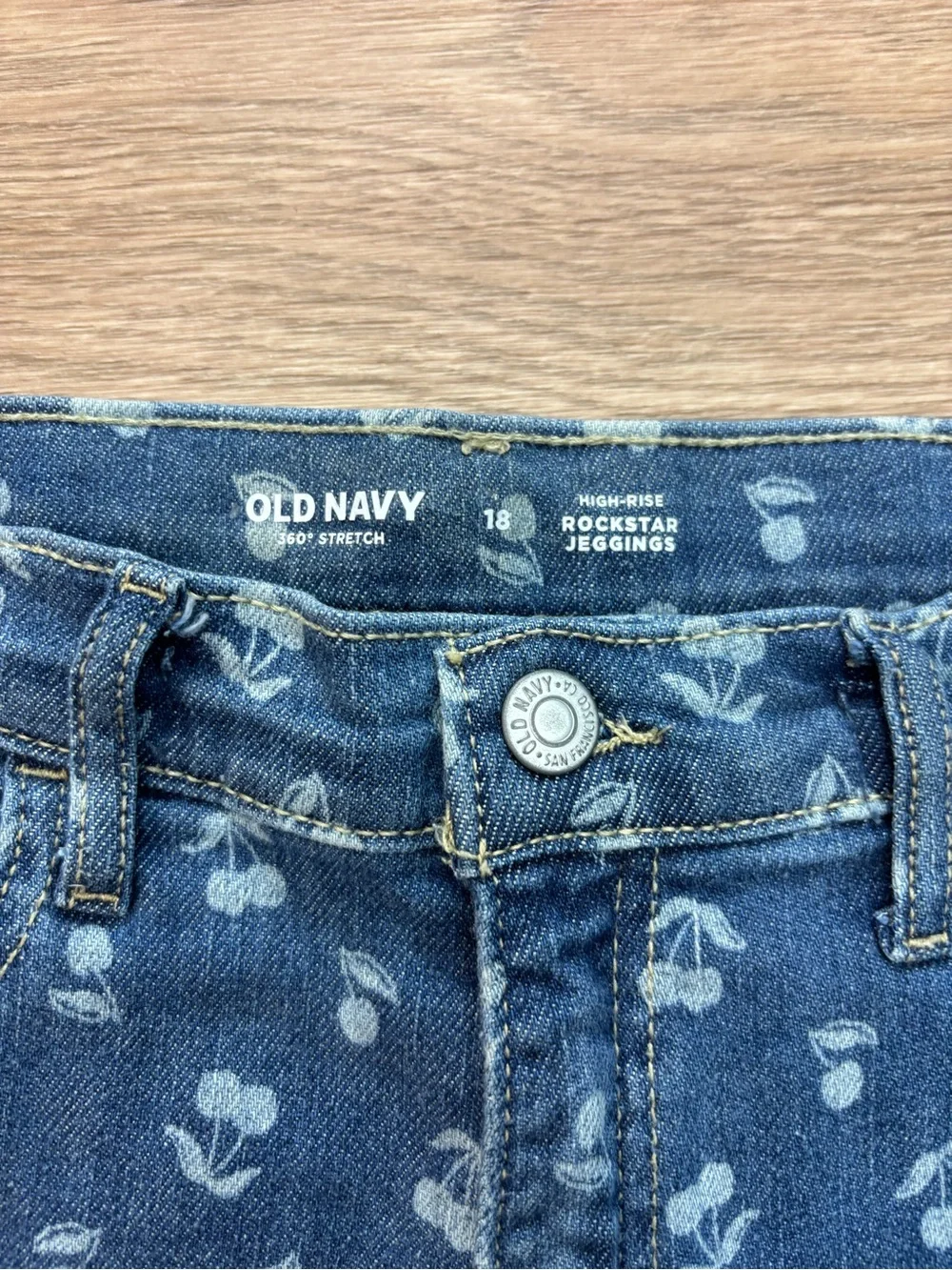 Old Navy Blue Floral-Print High-Rise rockstar Jeggins